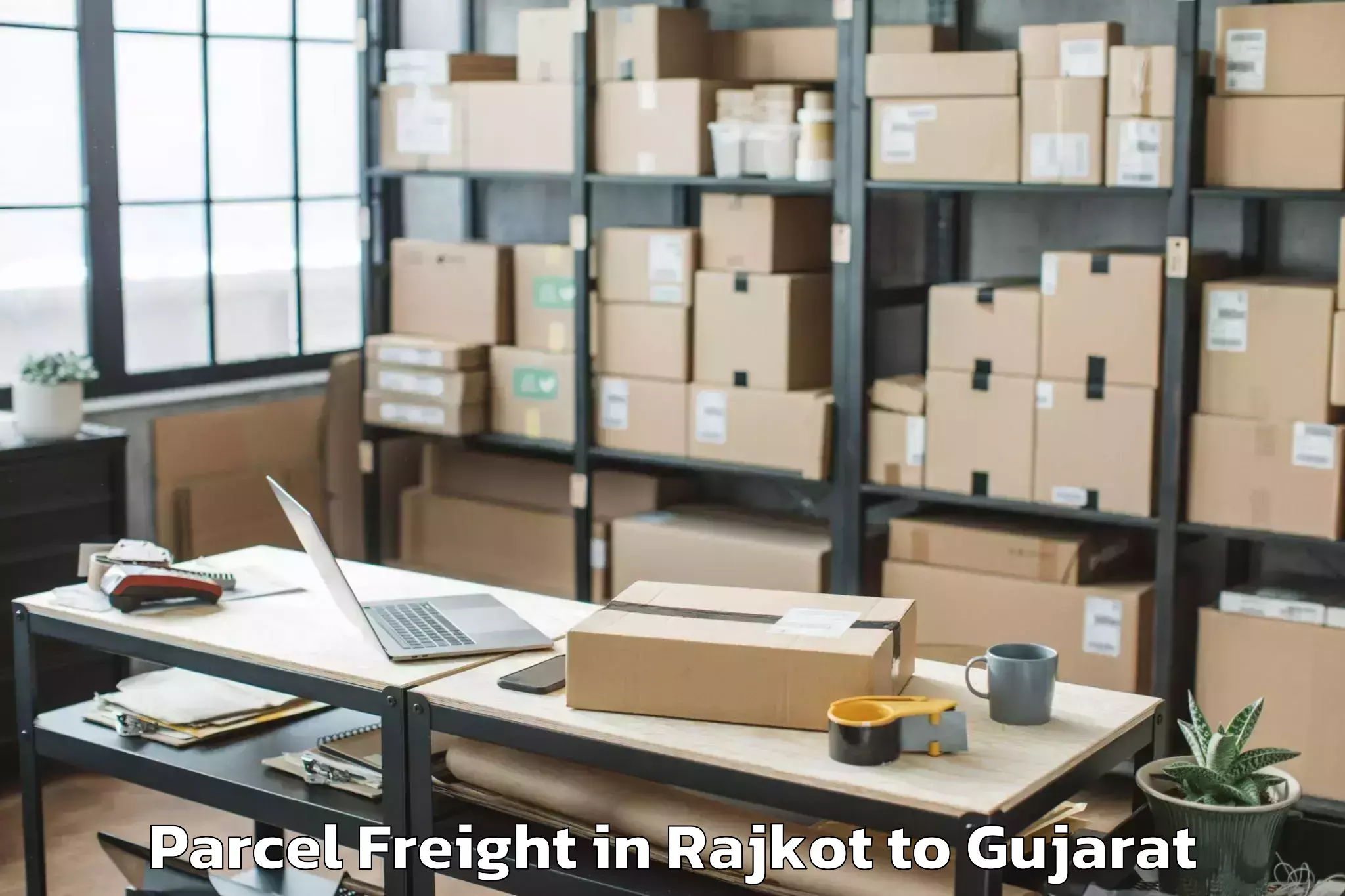 Leading Rajkot to Satsan Parcel Freight Provider